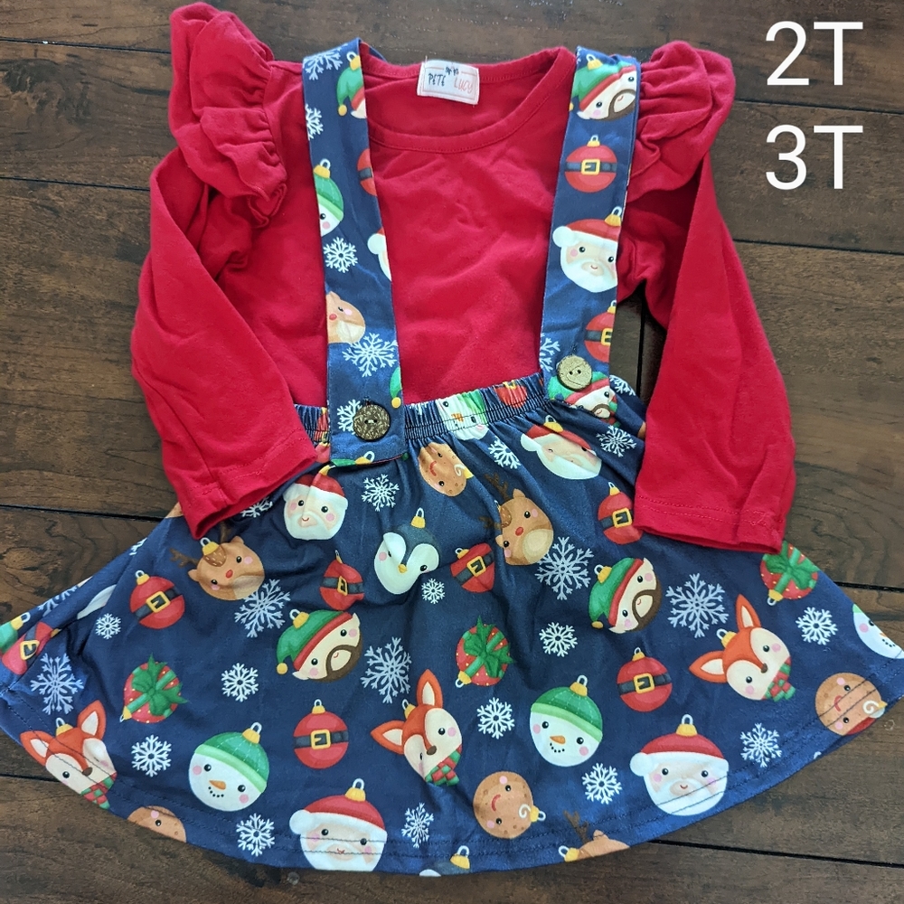 Pete + Lucy Xmas characters suspender set